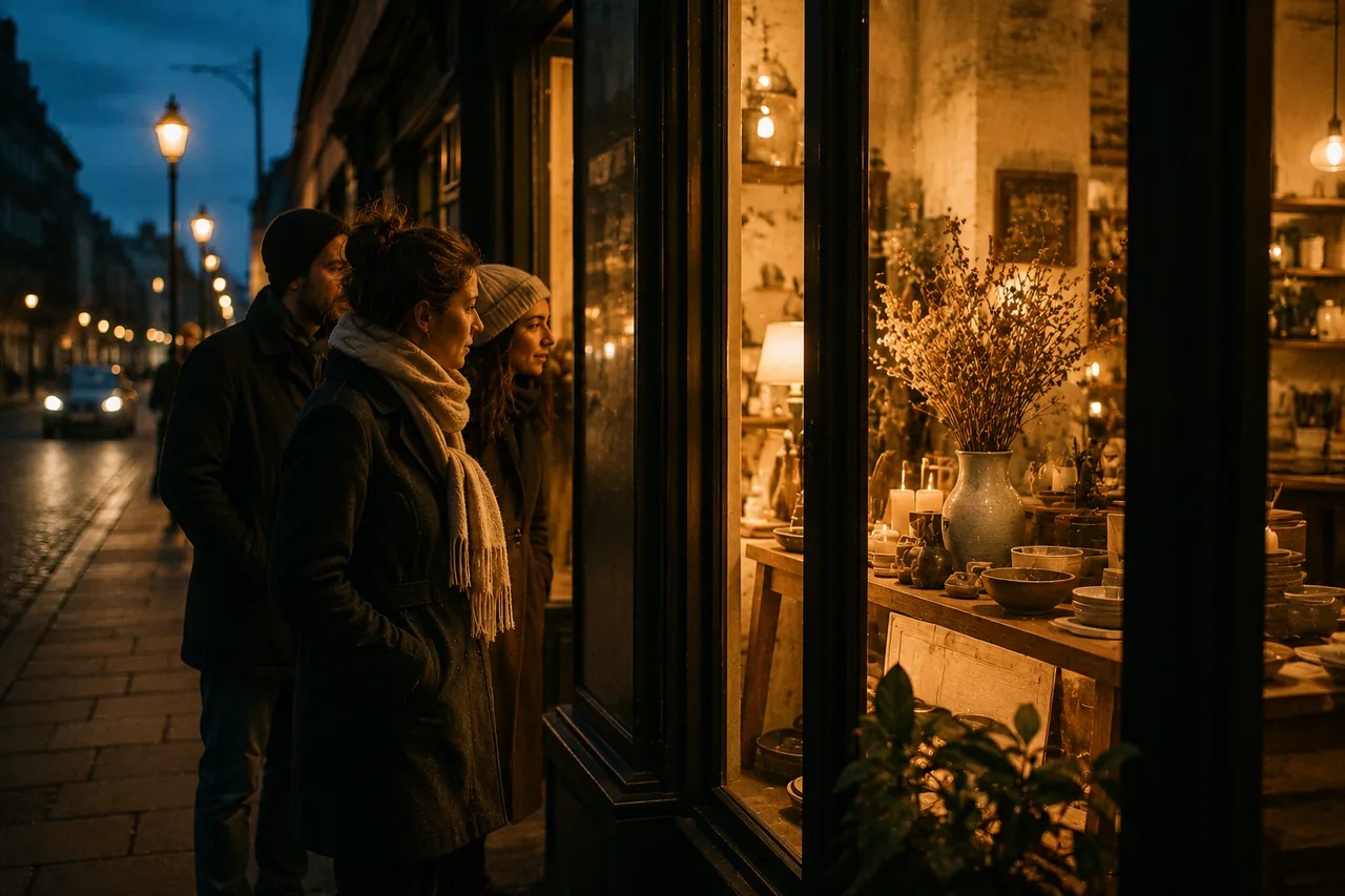 A founder at their craft in the workshop, absorbed, golden evening light